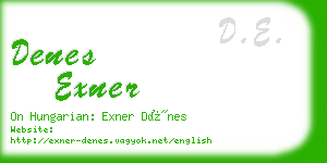 denes exner business card